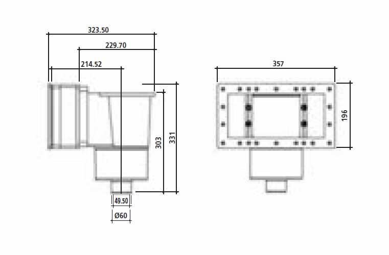 Geniş Ağızlı Kare Kapak Mini Liner Skimmer 2 – genis agizli kare kapakli mini liner skimmer olculeri