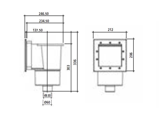 Standart Kare Kapak Mini Liner Skimmer 2 – standart kare kapakli liner mini skimmer olculeri