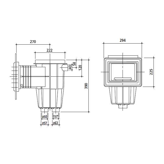 Standart Kare Kapaklı Liner Skimmer 2 – standart kare kapakli liner skimmer olculeri